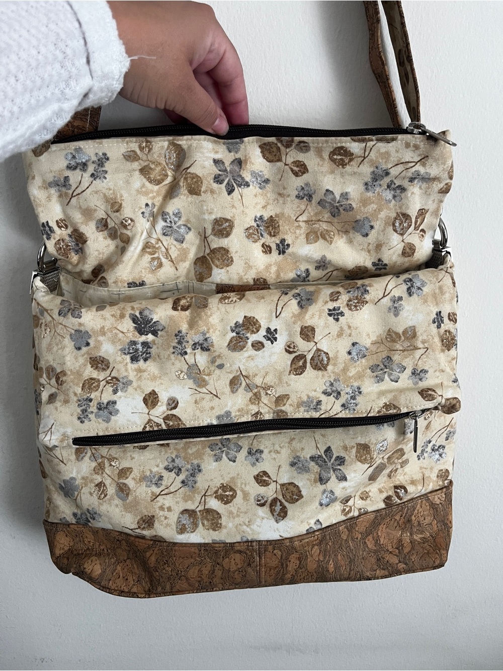 Cottagecore Woodland Fabric & Cork Bag - Picture 4 of 12